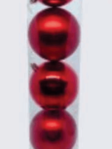 Bola de natal vermelha 8cm 6*24 tubo