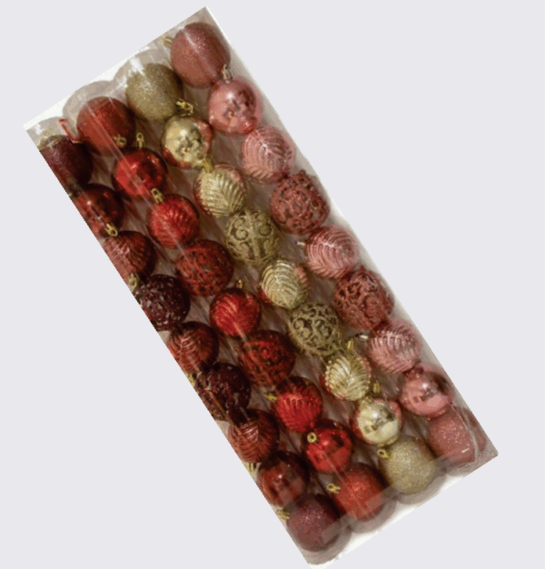 Bola tubo 6cm cores sortidas(vazada,glitter,simples,3d folhagem)* 9 unidades