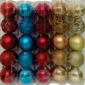 Bola tubo 8cm cores sortidas(vazada,glitter,simples,3d folhagem)* 5 unidades