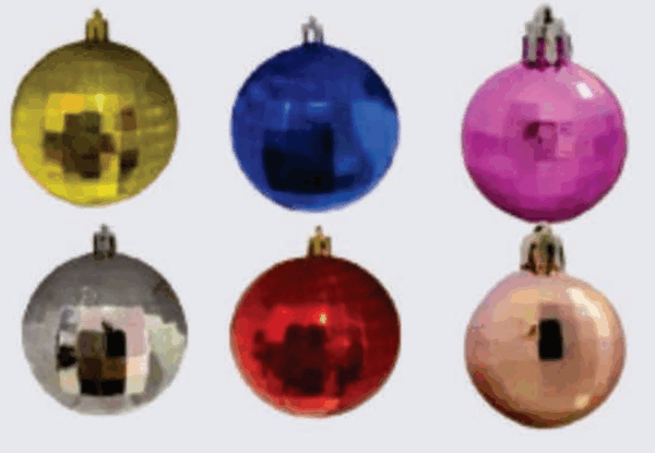Bola tubo 4cm globo cores sortidas (vermelha, dourada, azul e prata)
