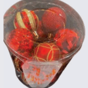 Bolas sortidas 5cm decoradas vermelha.
