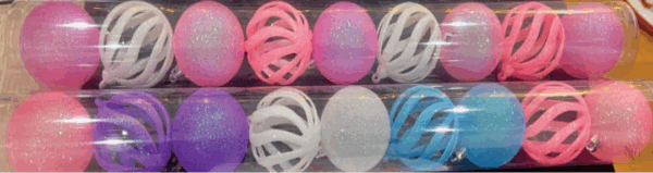 Bola Tubo 6cm cor Neon (Rosa, branca, roxa e azul claro)