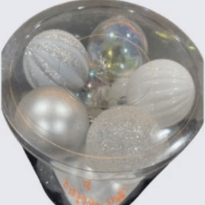 Bolas sortidas 6cm branca perolada