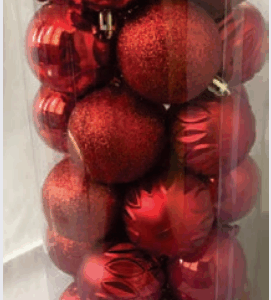 Bolas 6cm Vermelha embalagem acetato redondo