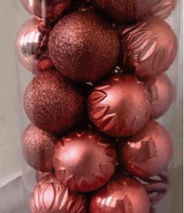 Bolas 6cm Bronze embalagem acetato redondo