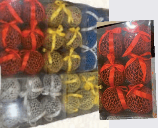 Bolas sortidas 8cm com laço
