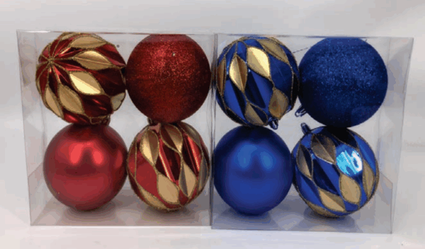 KIT 4 BOLAS  10CM FOSCA/GLITTER/ESPECIAL