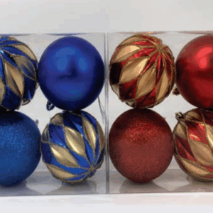 KIT 4 BOLAS  8cm FOSCA/GLITTER/ESPECIAL
