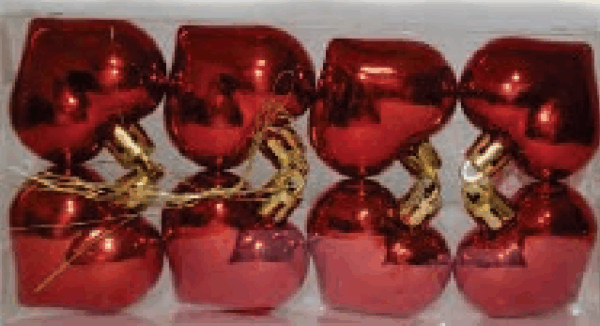 Bola corações 4cm *8 unidades