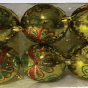 Bola de Natal Dourada decorada 8cm 6*24