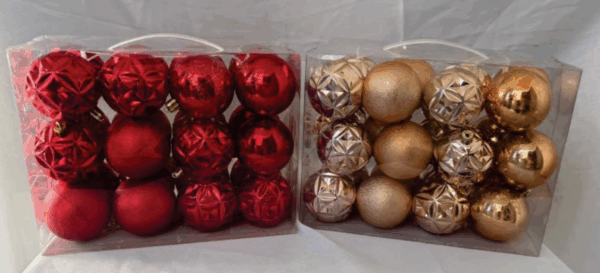 Maleta PVC bolas 6cm (verm. E rosê)