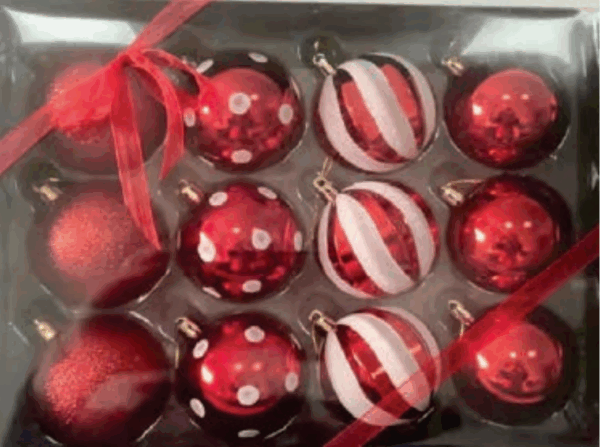 Bola 6cm decoradas embalagem PVC redonda