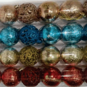 Tubo bolas 6cm sortidas (verm.,azul,dourado e rosê)