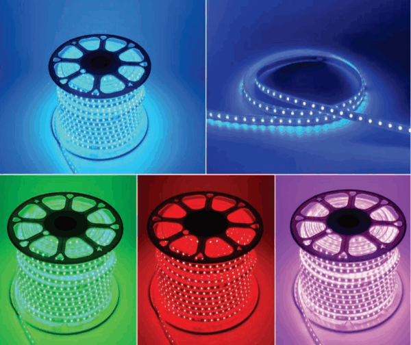 Mangueira Chata Led RGB 5050 60 leds por metro - BIVOLT ( CONTÉM 10 CONTROLES) 100m
